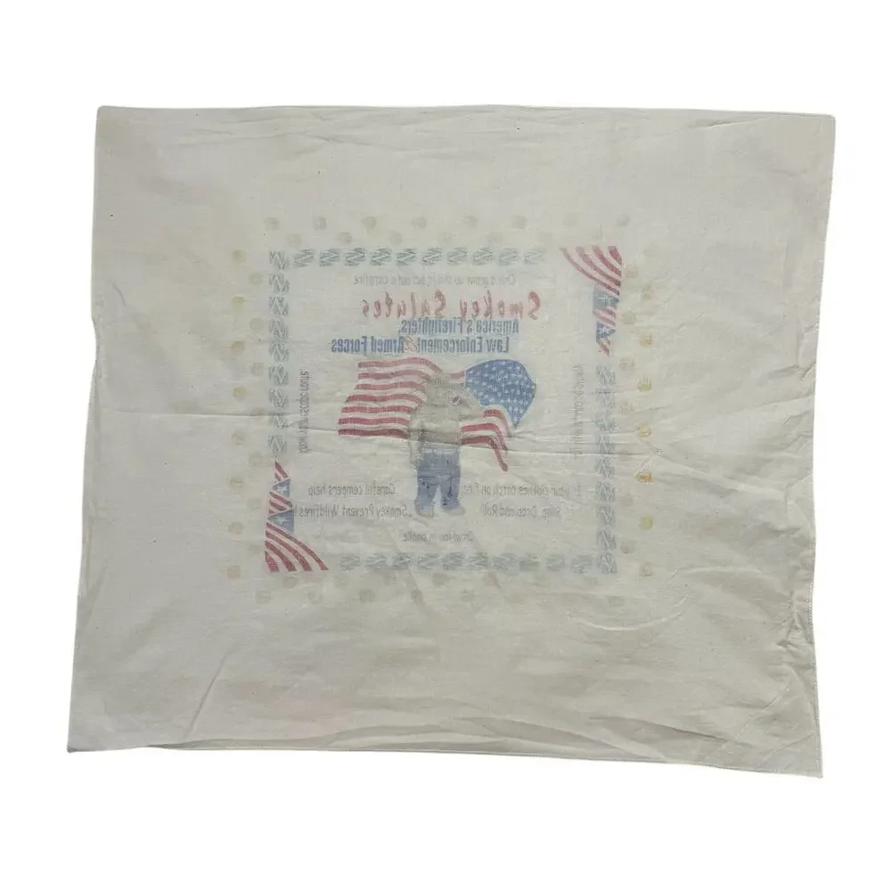 Vintage Smokey Bear Salutes Law Enforcement Armed Forces Tea Towel Patriotic